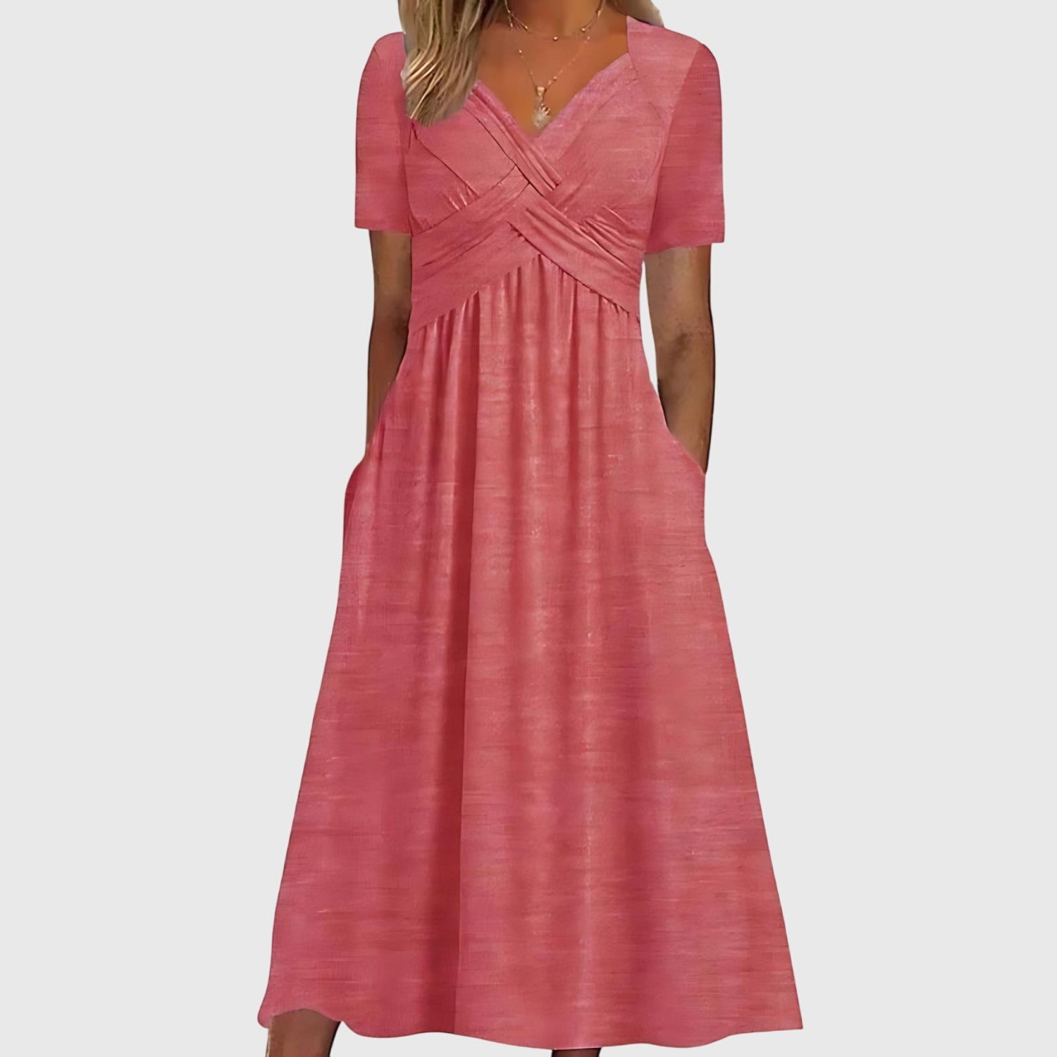Vibrant Women's Midi Dress | Tummy Control, Elegant A-Line Design 3