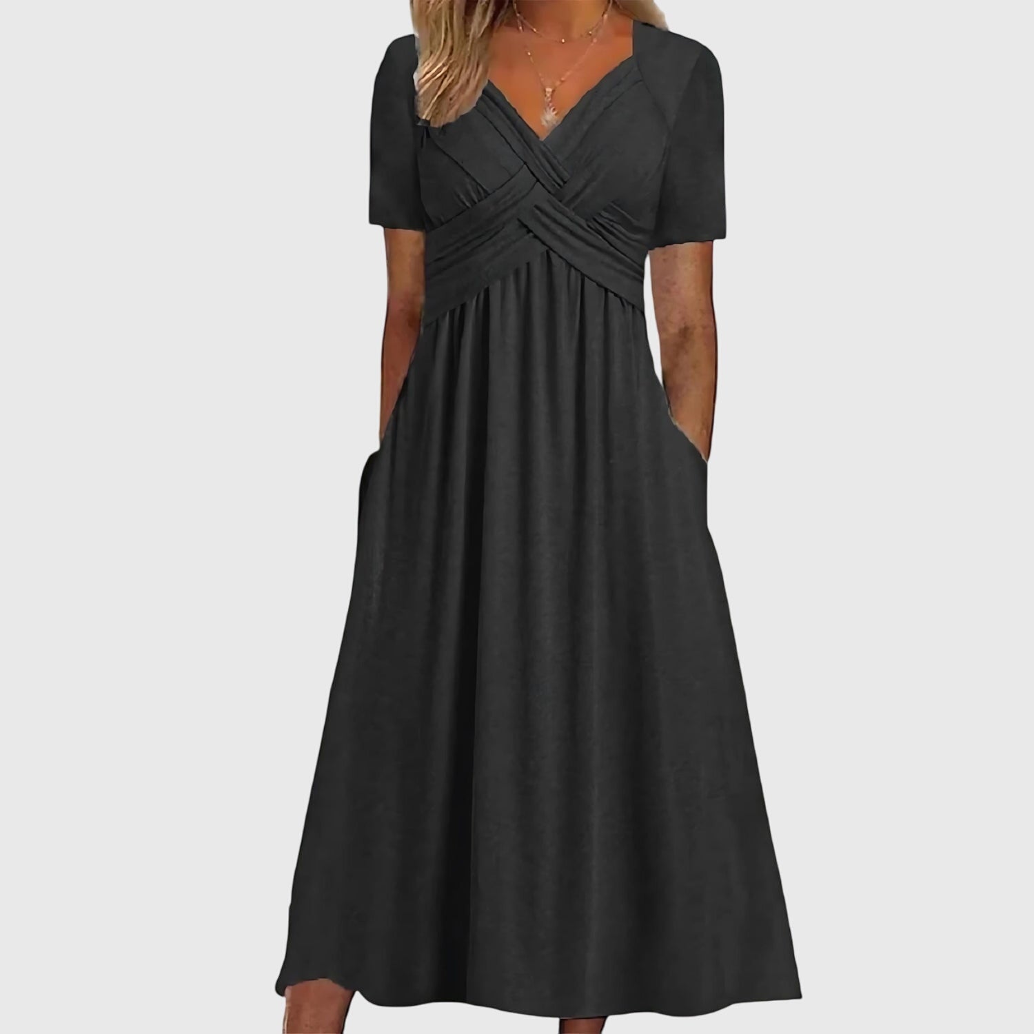 Vibrant Women's Midi Dress | Tummy Control, Elegant A-Line Design 4