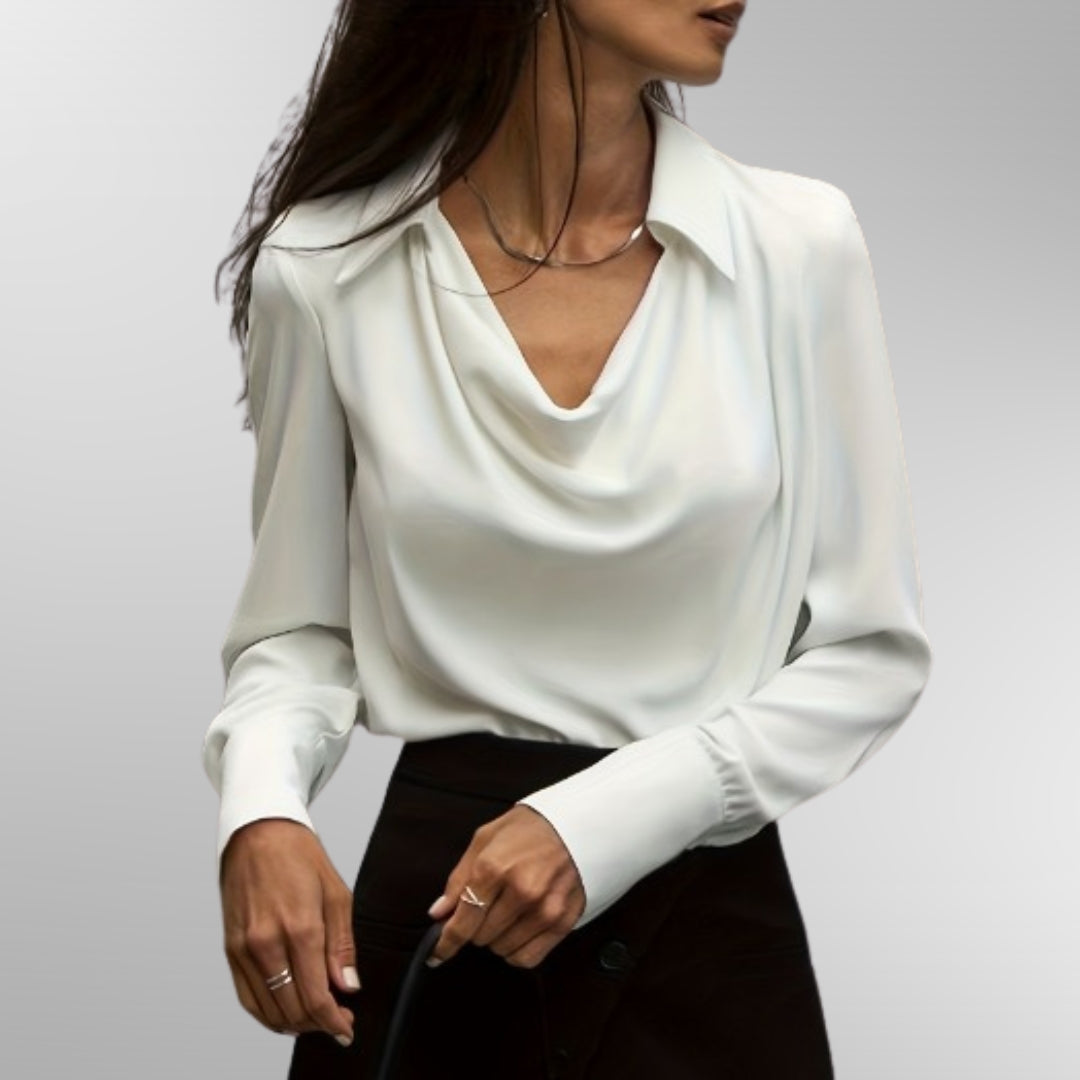 Violet Women's Blouse | Elegant Satin Design, Loose Fit 0