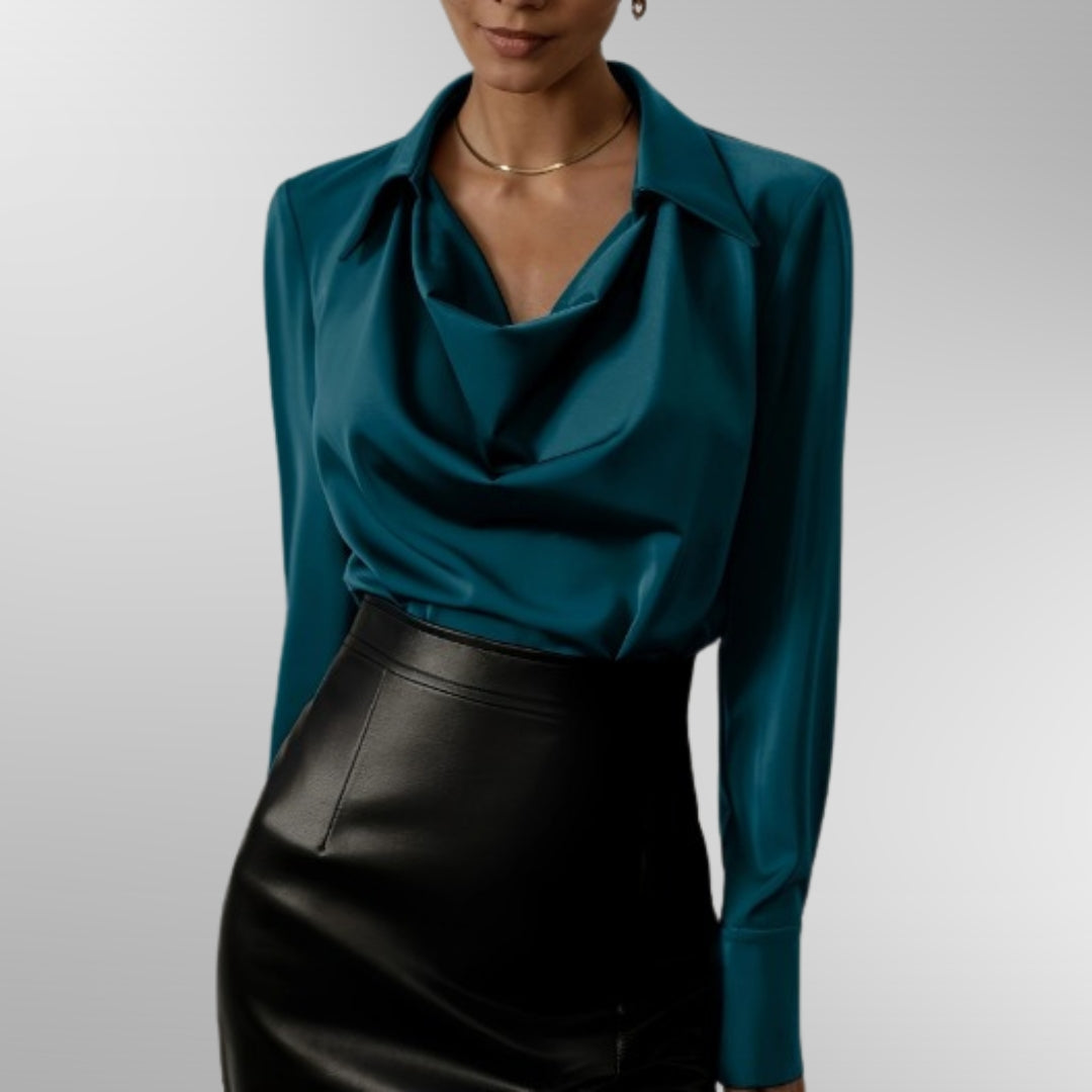 Violet Women's Blouse | Elegant Satin Design, Loose Fit 2