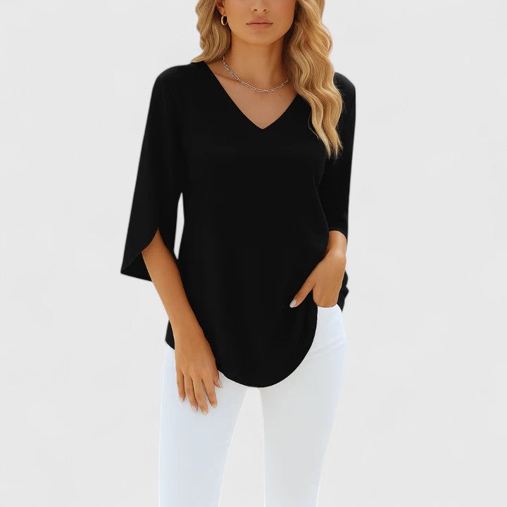 Violetta Women's Blouse | Elegant V-Neck, Lightweight Summer Top 3