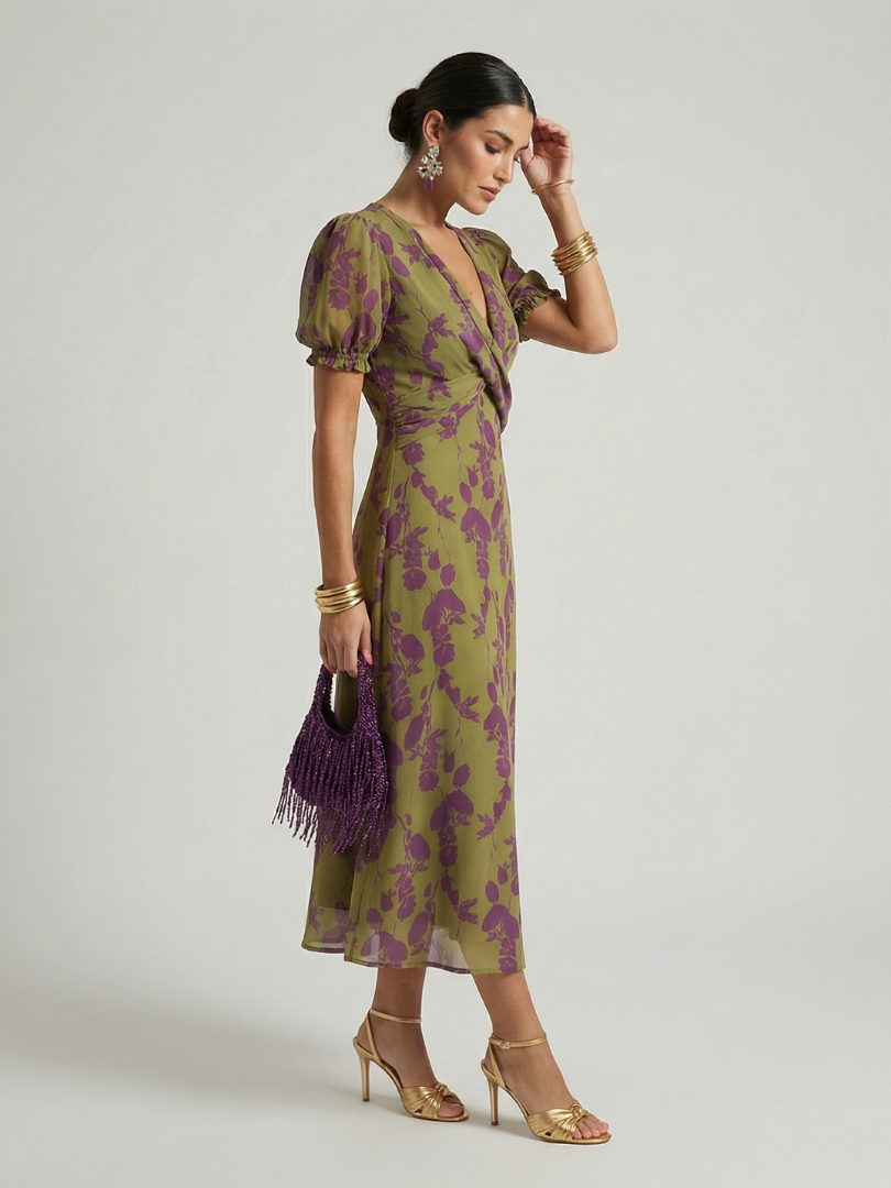Virel Women's Midi Dress | Floral Print, Relaxed Fit 1