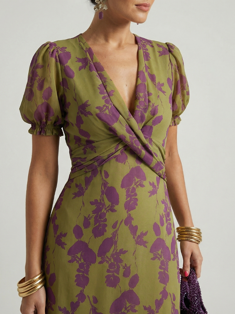 Virel Women's Midi Dress | Floral Print, Relaxed Fit 2