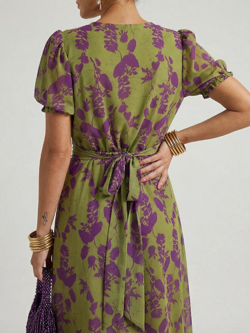 Virel Women's Midi Dress | Floral Print, Relaxed Fit 3