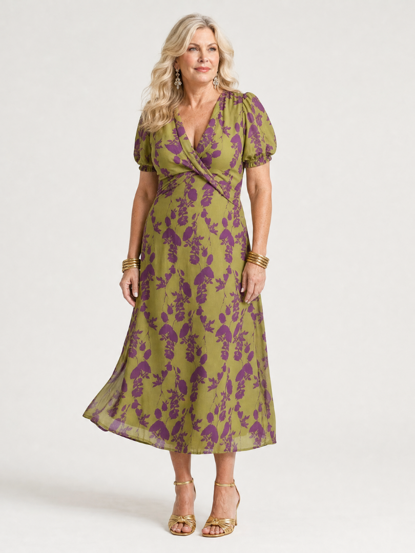 Virel Women's Midi Dress | Floral Print, Relaxed Fit 5