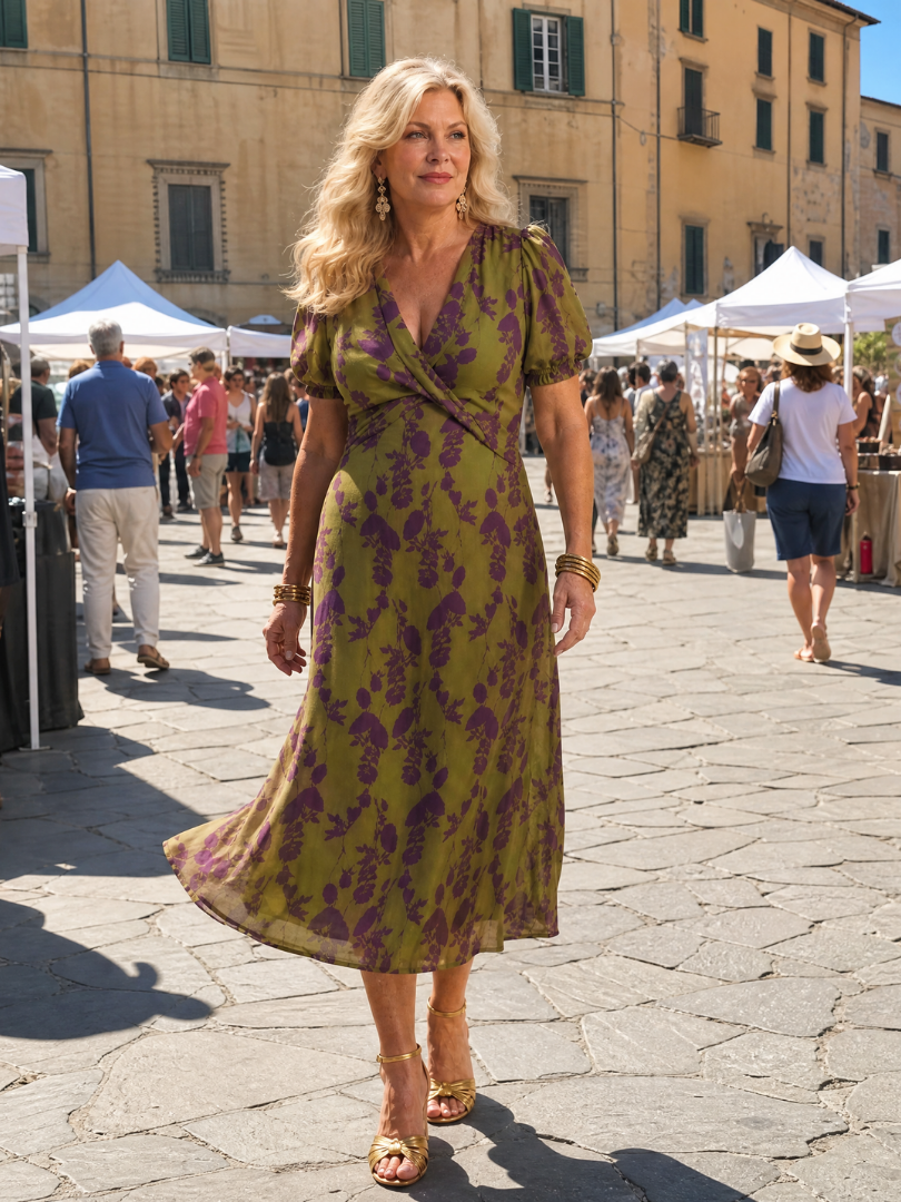 Virel Women's Midi Dress | Floral Print, Relaxed Fit 7