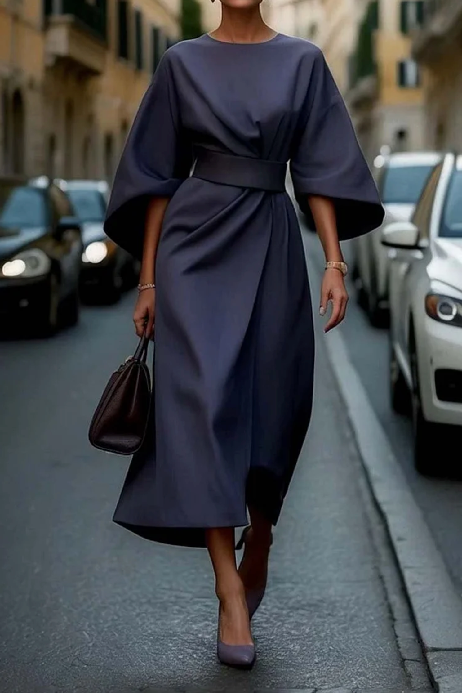 Wendy Women's Cocktail Dress | Lantern Sleeves, Elegant Design 0