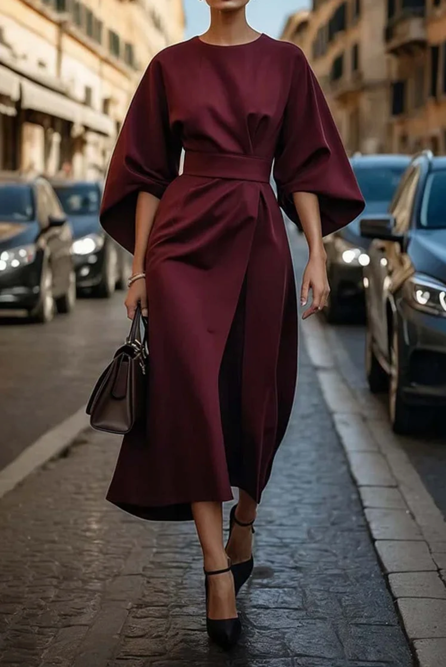 Wendy Women's Cocktail Dress | Lantern Sleeves, Elegant Design 4