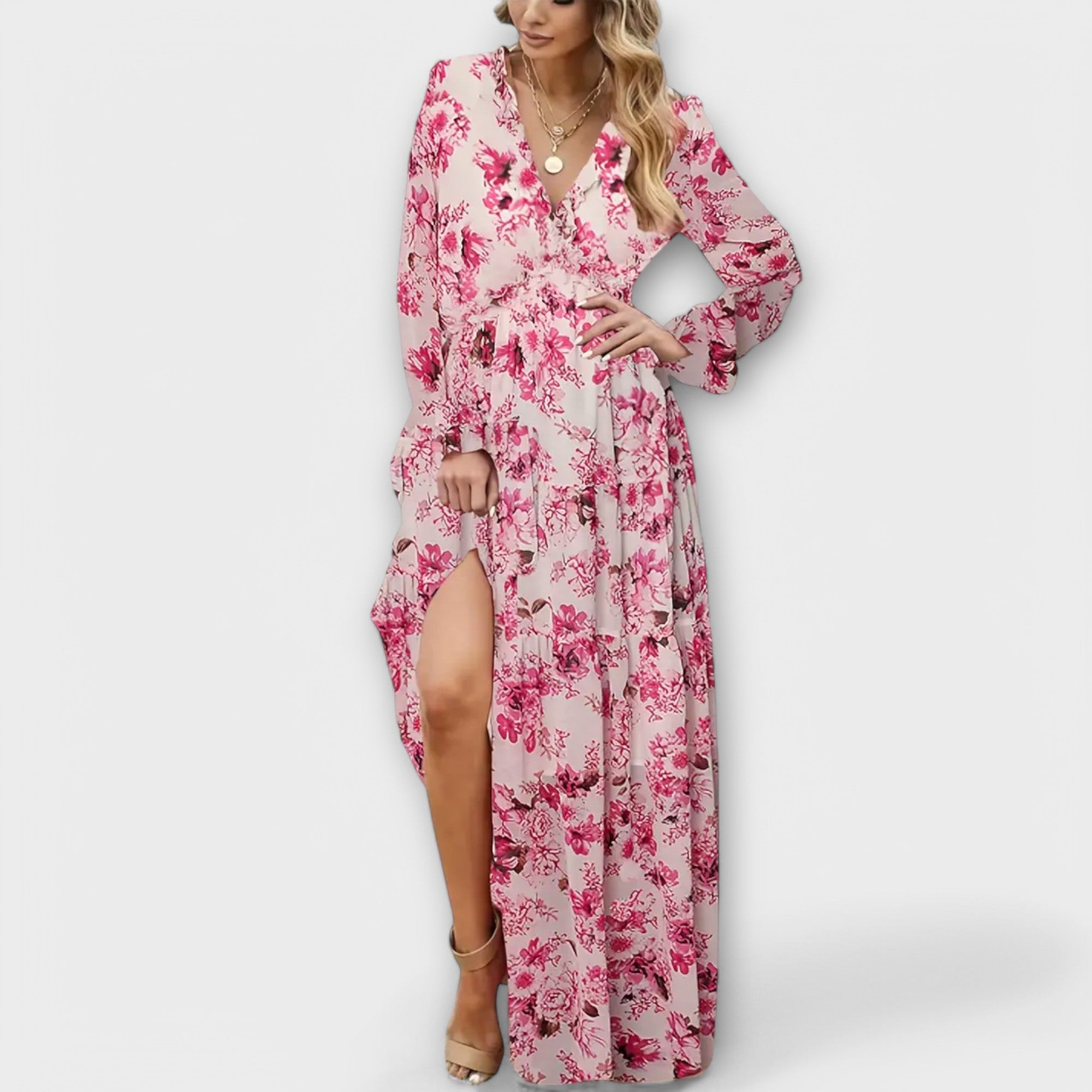 Wilma Women's Floral Maxi Dress | V-Neck, Lightweight Fabric 6