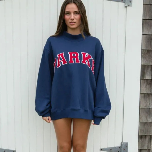 Indie | Women’s Oversized Varsity Crewneck Sweatshirt
