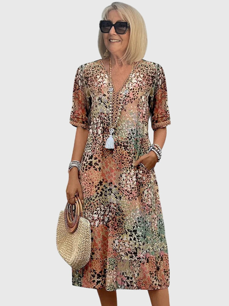 Yvonna Women's Midi Dress | Floral Print, Elegant Design 0
