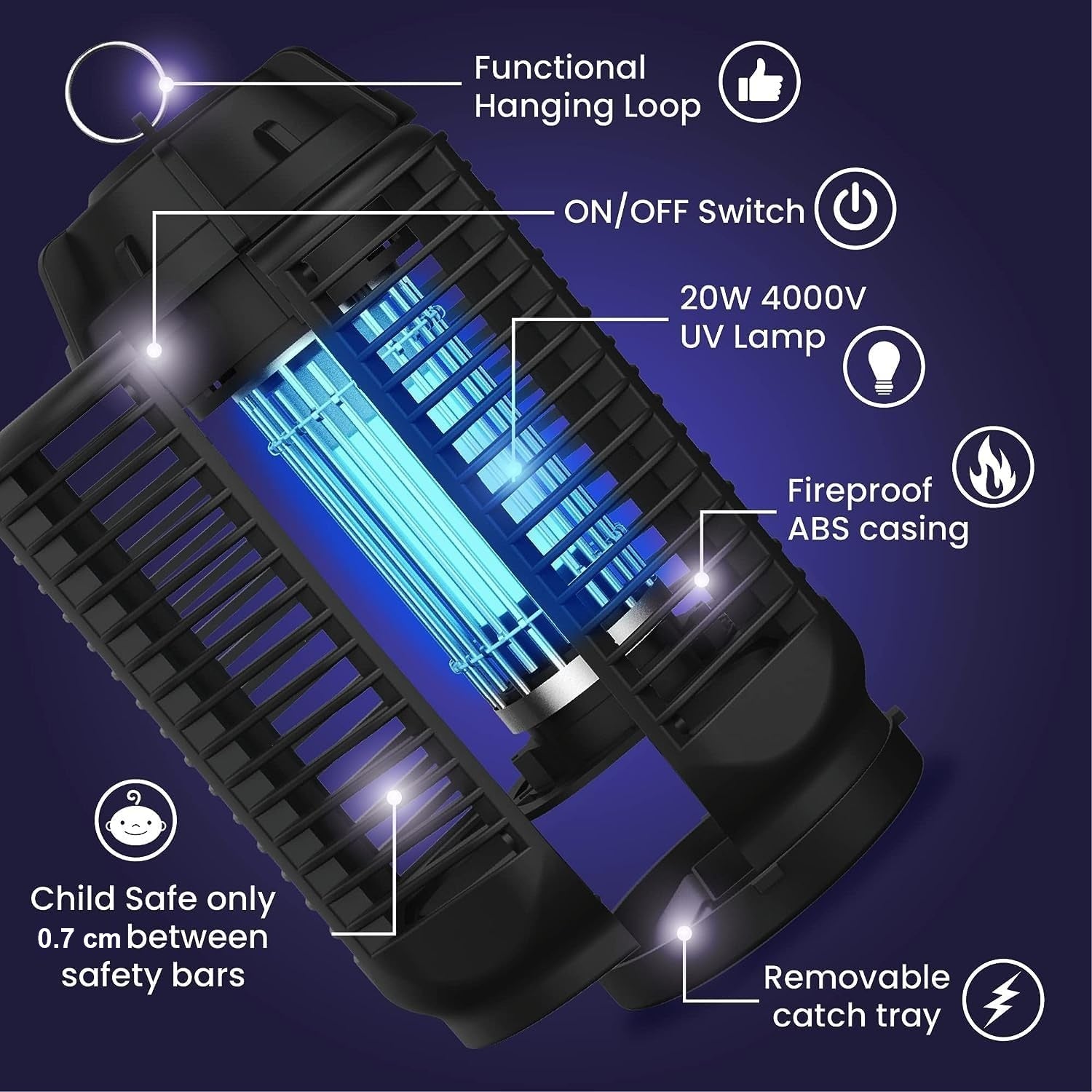 Zyra Électro-Insecticide UV | 20W, Protection Intérieure et Extérieure 80㎡ 6